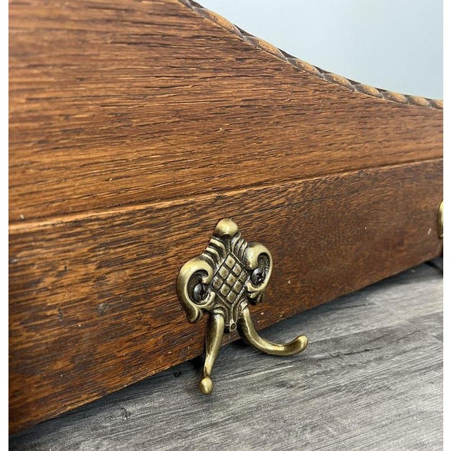 Vintage French Style Carved Oak Wall Mirror For Sale - Image 5 of 10