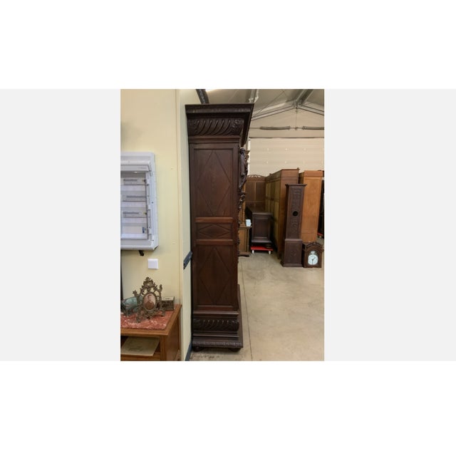 Wood Antique Neo-Renaissance Bookcase, 1870 For Sale - Image 7 of 14