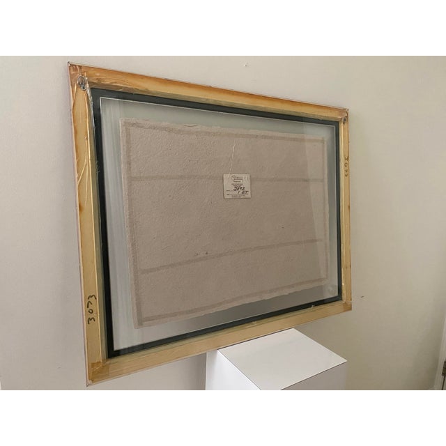 1980s Mixed Media Paper Wall Art With Floating Acrylic Matting, Signed, Framed For Sale - Image 11 of 11