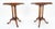 Wood Pair Gallery Burl Wood Top Tripod Bases Side End Occasional Lamp Tables Stands For Sale - Image 7 of 14