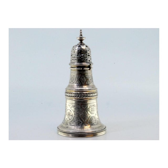 Silver Sprinkler with Chiseled Acanthus Flowers For Sale - Image 3 of 9