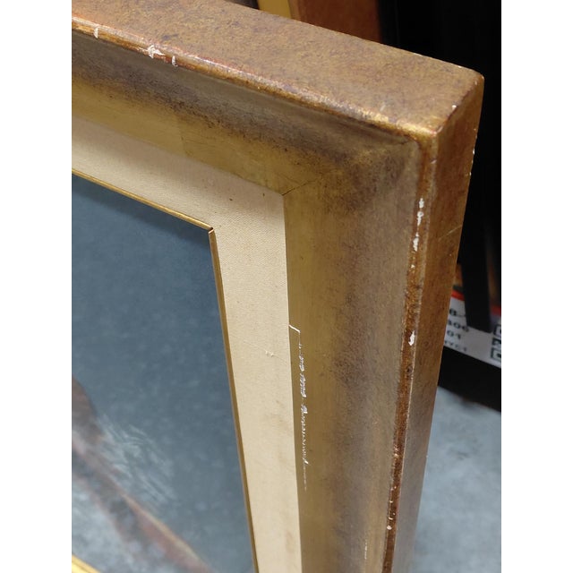 Red Late 20th Century Framed Signed "Girl in Red Hat" Pastel on Paper For Sale - Image 8 of 9