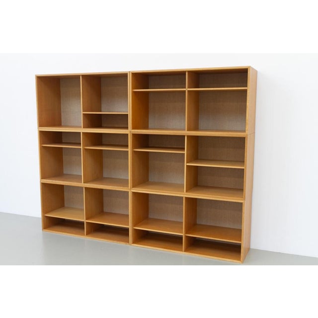 Danish Modern Modular Oak Bookcases by HG Furniture, 1970s. Set of 6. Scandinavian Mid-Century Modern set of six bookcase...