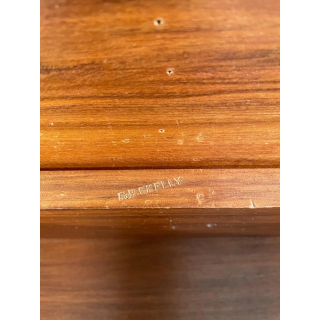 Auburn 1970s Solid Teakwood Artisan Marquetry Letter Box For Sale - Image 8 of 13