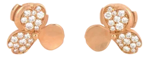 Tiffany & Co. Diamond 18k Rose Gold Paper Flower Stud Earrings, 2 Pieces