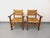 Brutalist Armchairs in Oak and Straw, 1960s, Set of 2 For Sale - Image 4 of 18