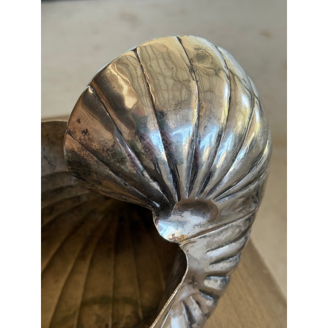 Vintage Silver-Plated Nautilus Shell Bowl on Ball Feet For Sale In Naples, FL - Image 6 of 10