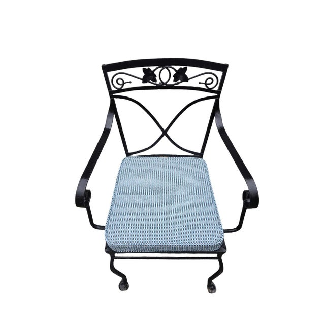 Wrought Iron Patio Chair Cushion For Sale - Image 4 of 6