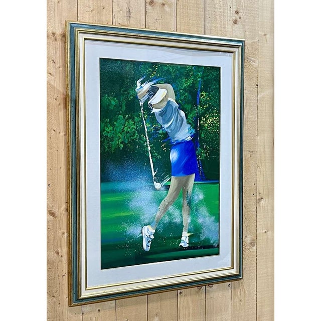 Lithograph by Victor SPAHN (1949 - ) Golfer - H=1m18, L=89cm. This piece has an attribution mark, I am sure that it is...
