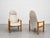 Antique White Pair of Oak Mid Century Modern Lounge Chairs | Danish MCM Armchairs, C. 1960’s For Sale - Image 8 of 10