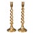 Pair of 19th Century English Brass Barley Twist Candlesticks For Sale