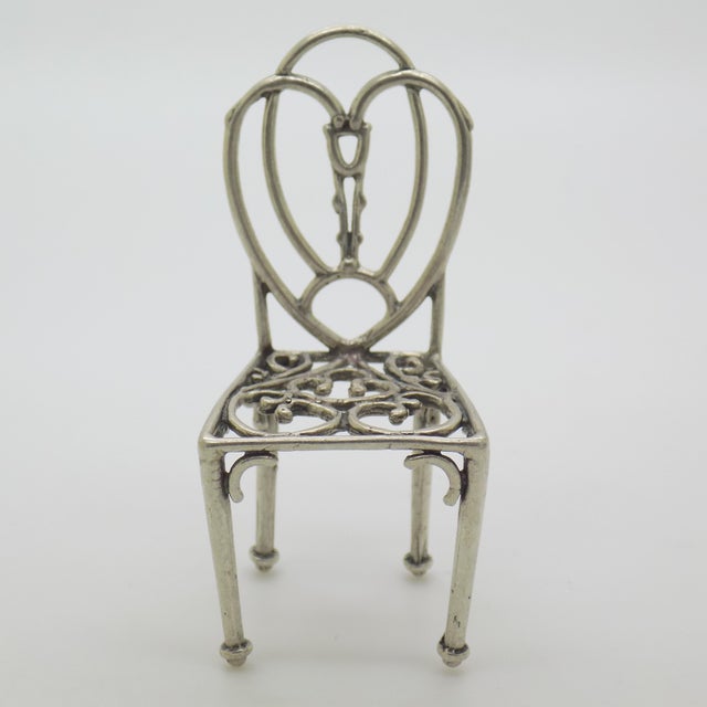Vintage Italian Handmade Silver 800 Chair Figurine, Arezzo, 1970s For Sale - Image 3 of 12
