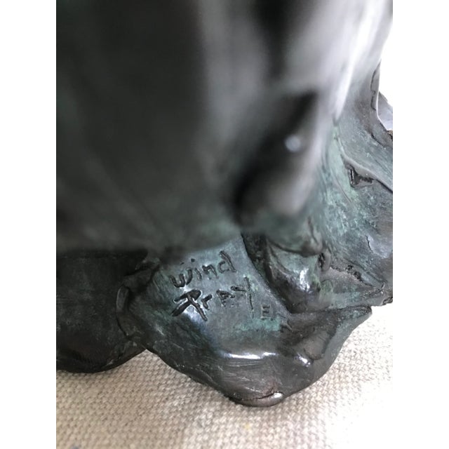 Bronze Figure Sculpture Signed "Wind Prayer" 15/500 For Sale - Image 11 of 13