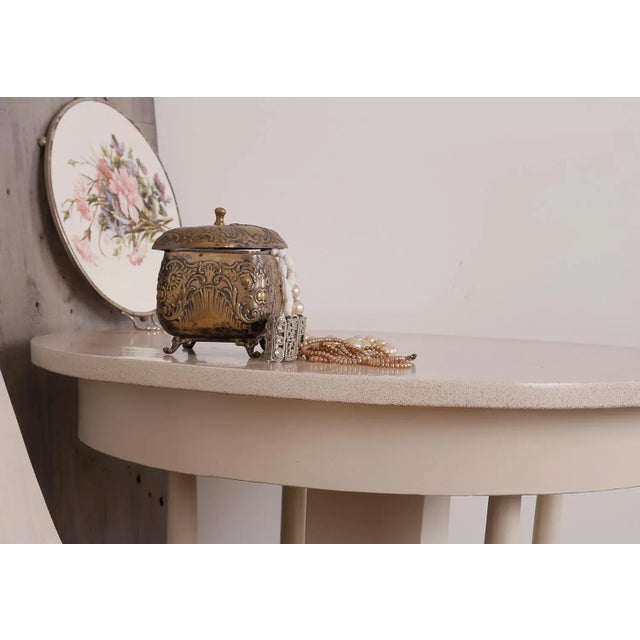 - Art Deco table with gold, bronze glitter wood, beige paint - A great quality and very practical piece for the period of...