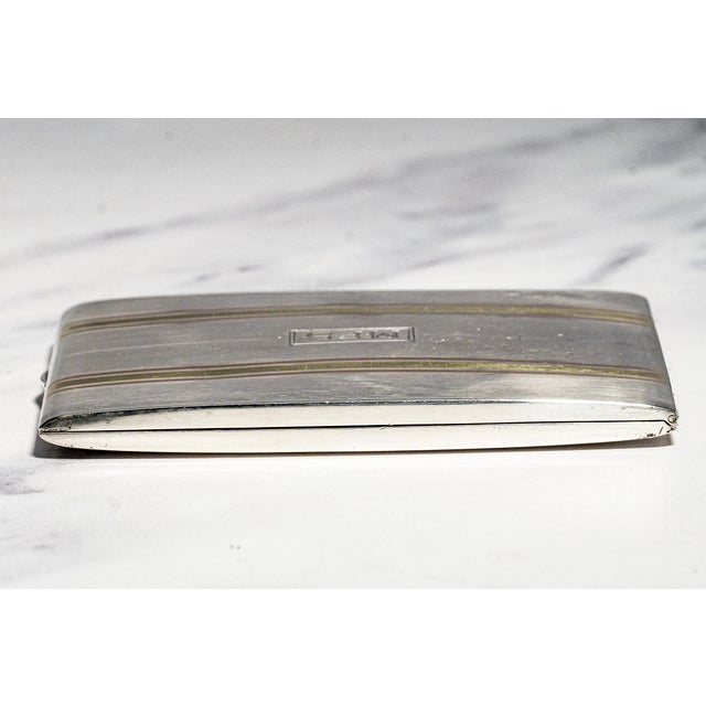 Stunning Art Deco Antique 14k Gold Inlay Sterling Silver Cigarette Card Case For Sale - Image 13 of 15