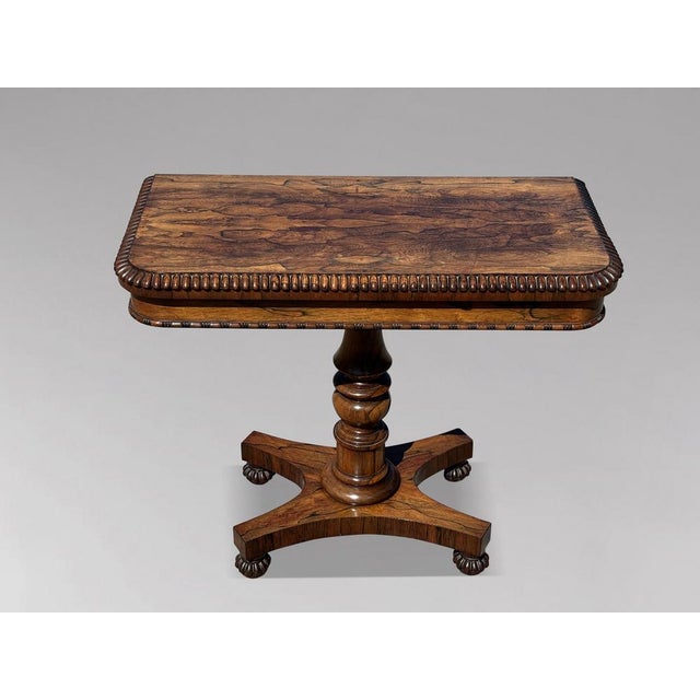 William IV Rosewood Fold-Over Card Table, 1830s For Sale - Image 12 of 12