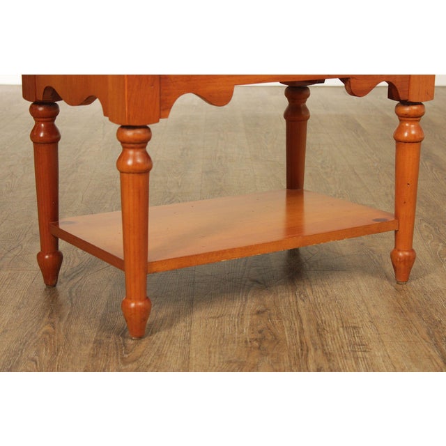 Stanley Furniture Pine and Wicker Side Table Nightstand For Sale - Image 10 of 18