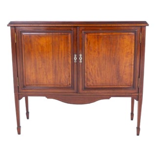 Sheraton Revival Mahogany 2-Door Cabinet, 1900s For Sale