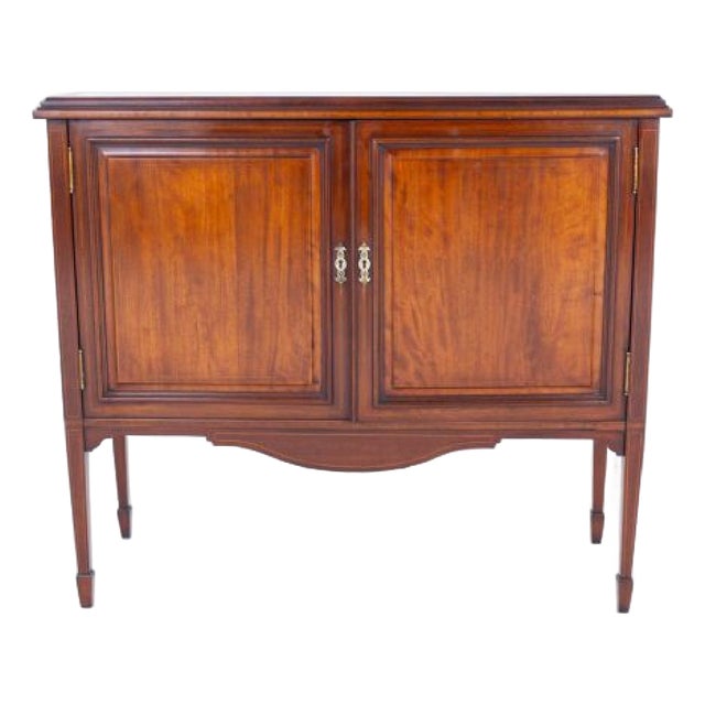 Sheraton Revival Mahogany 2-Door Cabinet, 1900s For Sale