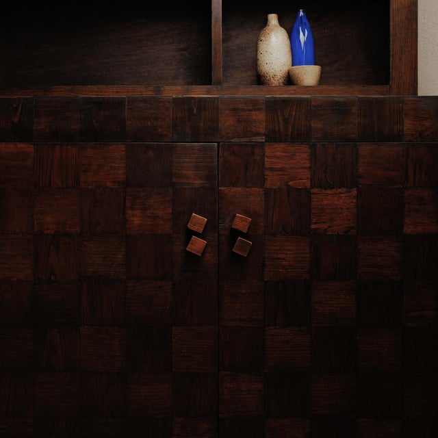 French Art Deco Oak Marquetry Cabinet, 1930 For Sale - Image 13 of 18