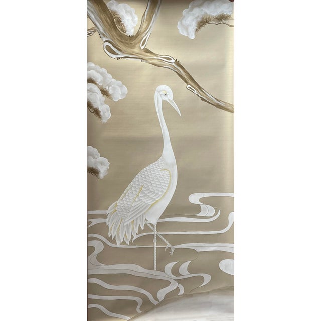If you love the look of De Gournay wallpaper but not the price, this is for you. Elegant hand‑painted wall panel featuring...