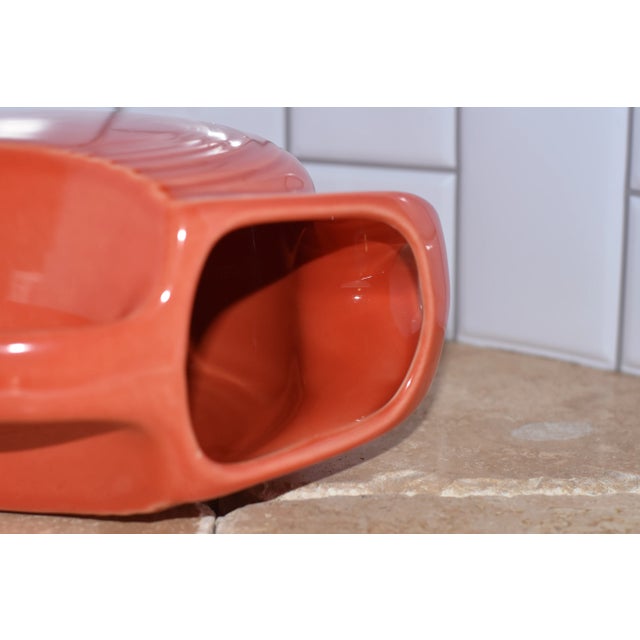 1950s Fiesta Ware Coral Red Large Disk Pitcher For Sale - Image 9 of 11