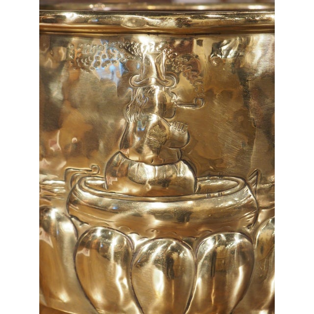 Circa 1900 Polished French Brass Folk Art Wine Cooler or Jardiniere For Sale - Image 18 of 18