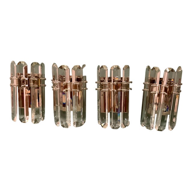 Aerin Bonnington Crystal Wall Sconces Set of 4 For Sale