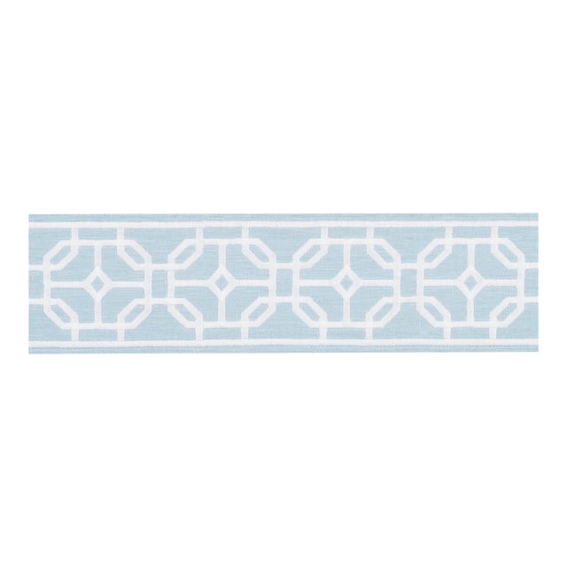 SAMPLE - Schumacher Gazebo Trellis Tape In Sky For Sale