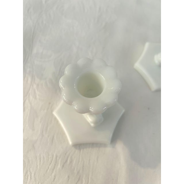 1950s Mid-Century Milk Glass Koi Fish Candleholders, a Pair For Sale - Image 5 of 5