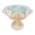 1970s Fenton Uranium Glass Daisies on Custard Round Pedestal Compote For Sale
