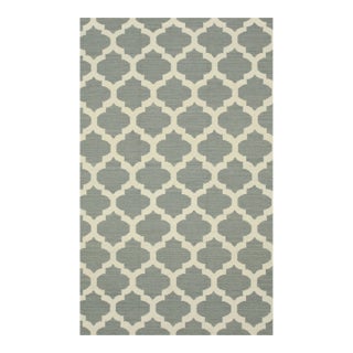 10x14 Selene Elena Gray Kilim Geometric Contemporary Flatweave Wool Carpet Rug For Sale