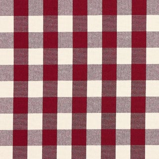 Sample - Schumacher Dutton Buffalo Check Fabric in Crimson For Sale