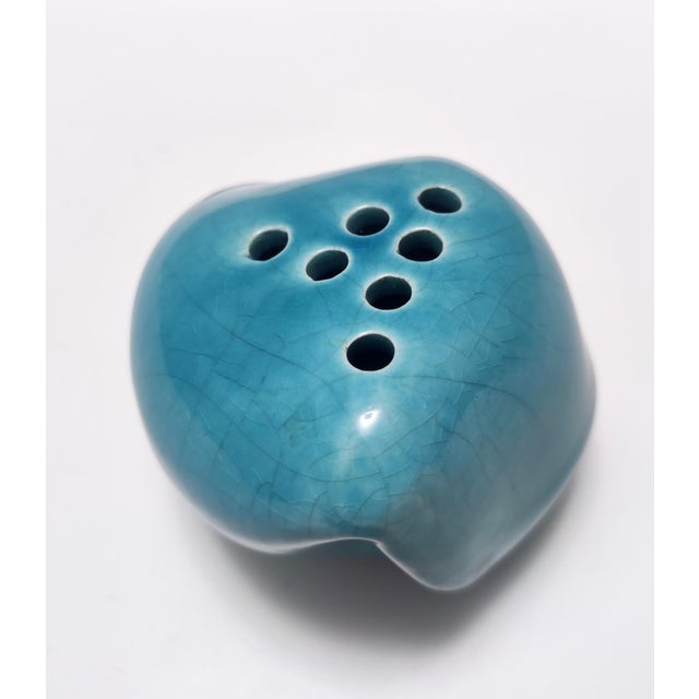Azure Lacquered Ceramic Tulip Vase by Giacomo Onestini for Ernestine Salerno, 1960s For Sale - Image 11 of 16