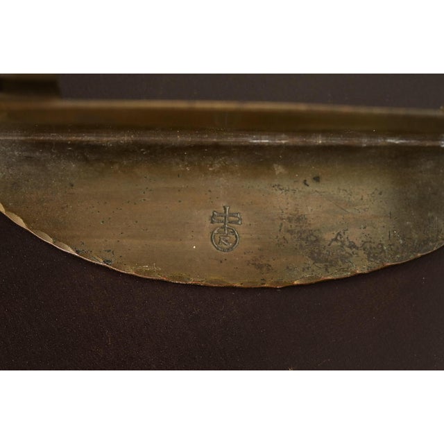 Metal Roycroft Arts & Crafts Brass Finished Hammered Copper Desk Calendar Frame or Picture Frame For Sale - Image 7 of 9