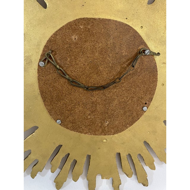 Vintage 1970s French Gilded 13.5" Sunburst Wall Mirror For Sale - Image 11 of 18