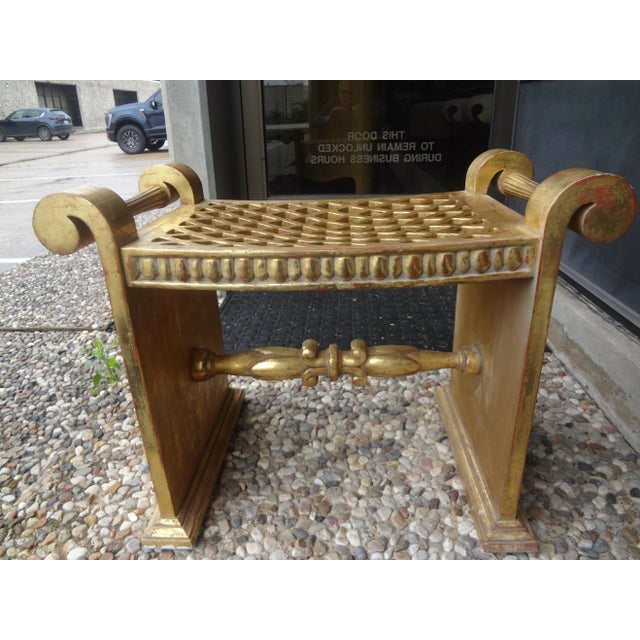 1960s Italian Hollywood Regency Giltwood Bench For Sale - Image 11 of 11