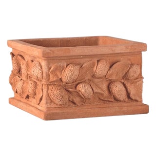 Italian Terracotta Square Citrus Lemon Garden Box Planter / Pot / Vessel, Impruneta For Sale