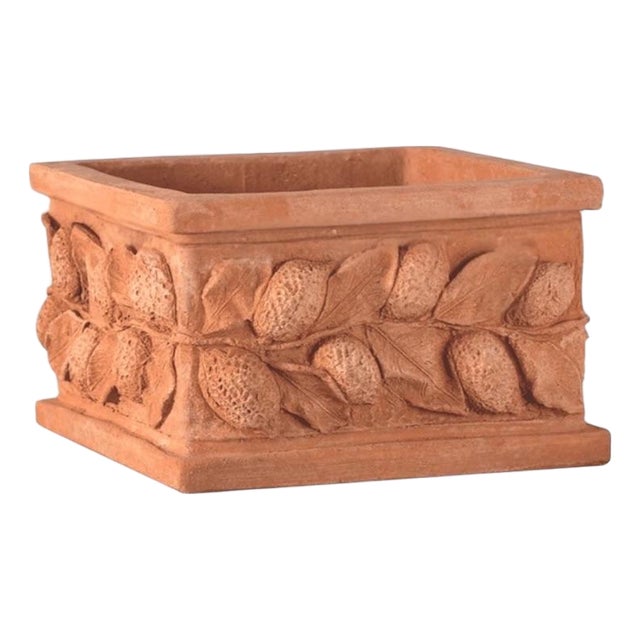 Italian Terracotta Square Citrus Lemon Garden Box Planter / Pot / Vessel, Impruneta For Sale