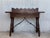 Catalan Spanish Lady Desk or Console Table in Carved Walnut and Iron Stretcher For Sale - Image 13 of 18