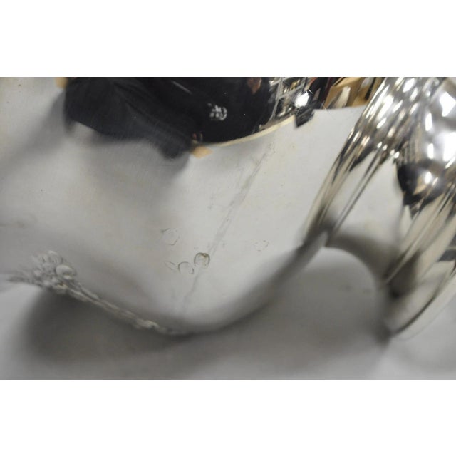 Mid 20th Century Victorian Floral Repousse Silver Plated Punch Bowl Champagne Chiller Ice Bucket For Sale - Image 13 of 14