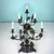 Vintage 7 Light Wrought Iron Wall Sconce With Milk Glass Flowers & Cherub Motif Matching Sconce Available Separately For Sale - Image 10 of 12