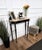 Mid-Century Modern Mid-Century Italian Wood Brass Wall Console Table with Marble Top, 1950s For Sale - Image 3 of 10