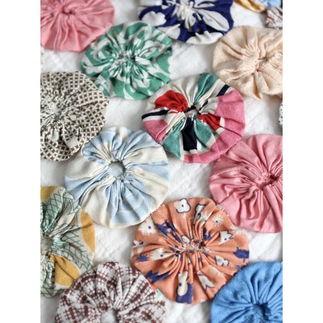 Vintage Yo-Yo Quilt For Sale - Image 10 of 13