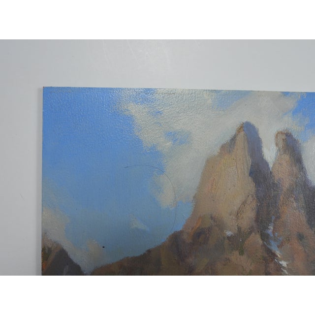 Rustic Contemporary Desert Mountain Landscape Painting For Sale - Image 3 of 7