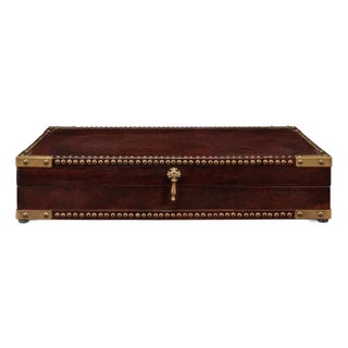 Campaign Style Leather Box For Sale