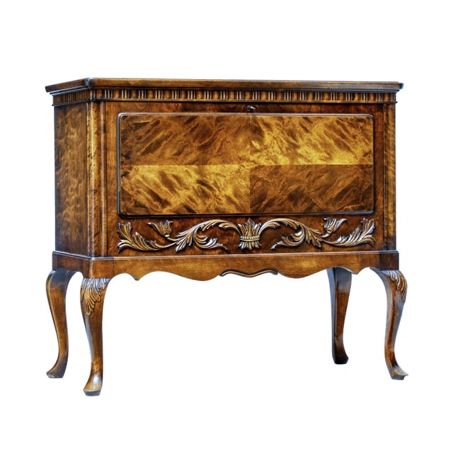 Brown Vintage Burr Birch Cutlery Cabinet from Bodafors, 1950 For Sale - Image 8 of 8