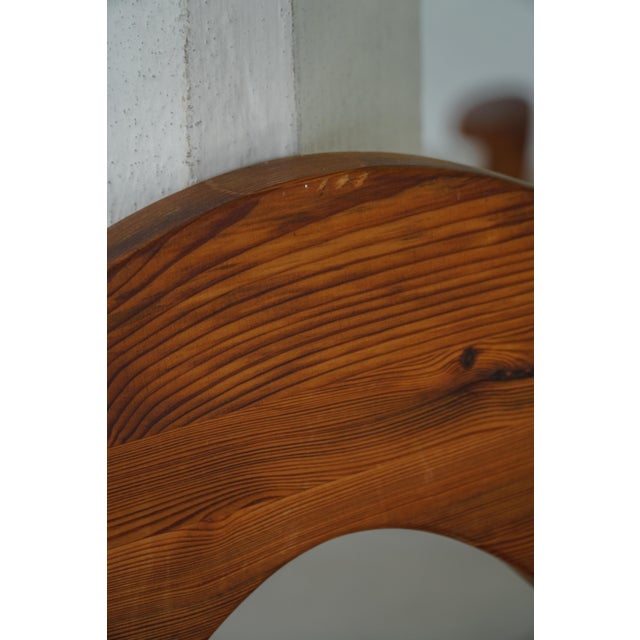 Large Oval Wall Mirror in Pine by Glasmäster Markaryd, Sweden, 1960s For Sale - Image 15 of 17