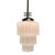 1930s Art Deco Chrome Streamline Pendant Light W/ Stepped Milk Glass Skyscraper Shade For Sale - Image 4 of 6
