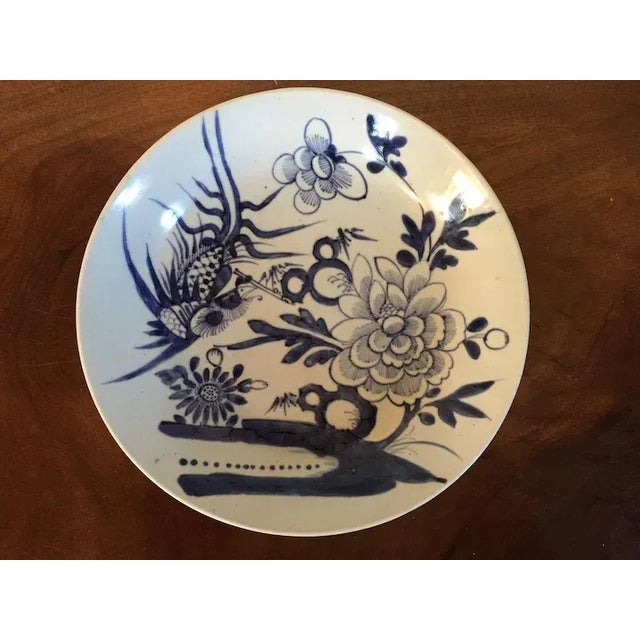 19th Century Chinese Export Blue & White Porcelain Plate For Sale - Image 4 of 9